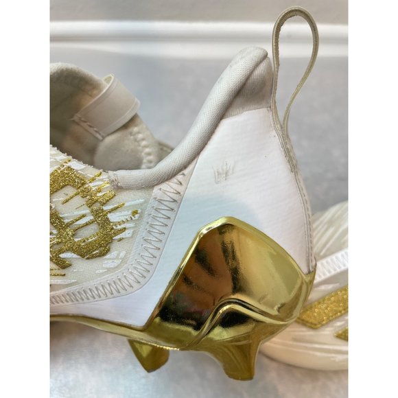 Adidas White & Gold Metallic Adizero Football Cleats GX5122 main image 4
